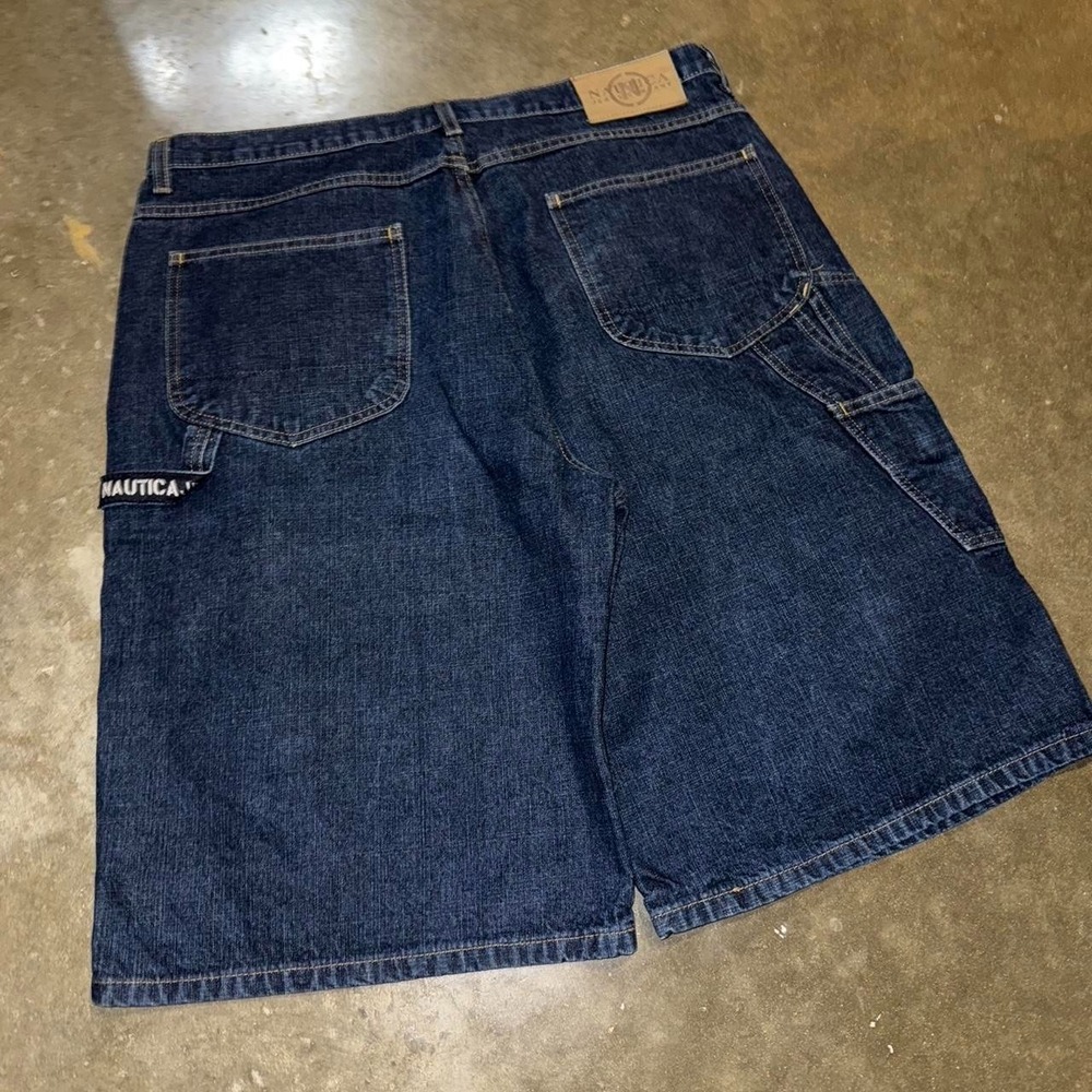 Vintage Jean Shorts Mens Size 38 Blue Carpenter Jorts Nautica Denim Baggy Y2K